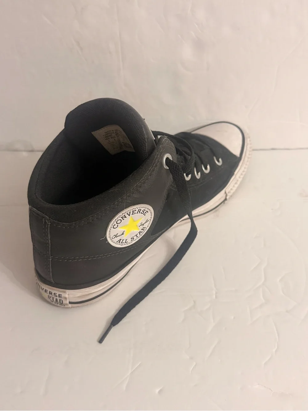 Chuck Taylor Converse Black and White High-Top Sneakers - Picture 6 of 8